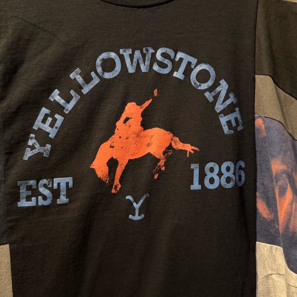 Yellowstone upcycle shirt patchwork - image 3